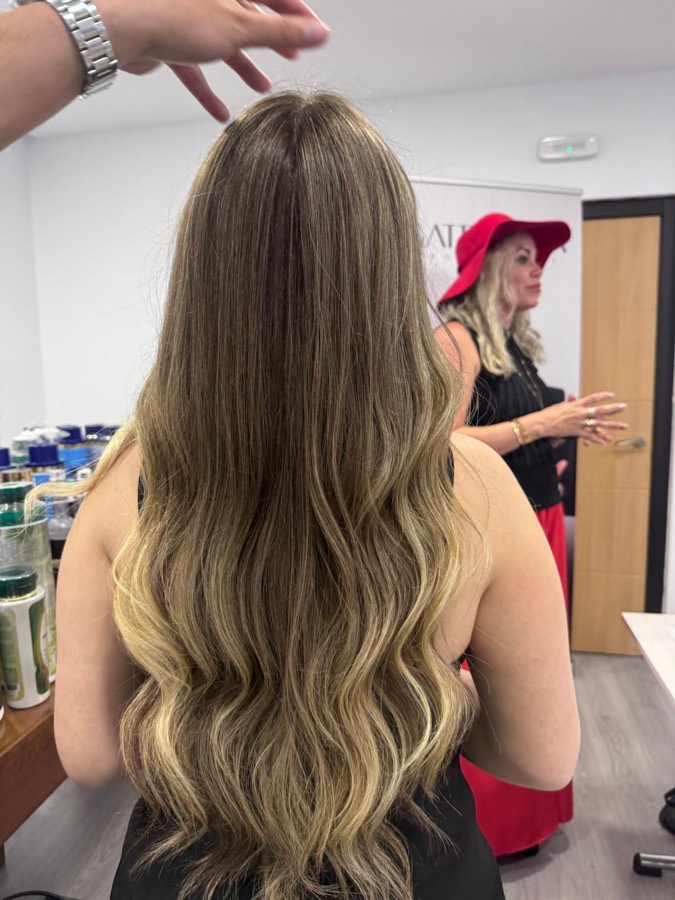 Resultado real de balayage del salón